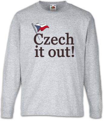 CZECH IT OUT Kinder Langarm T-Shirt Check Road Trip Republic Hostel Tschechien