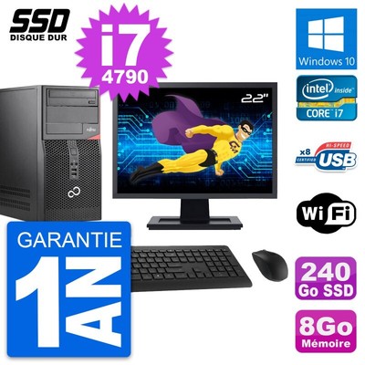 PC tour Fujitsu P520 Bildschirm 22 '' Intel i7-4790 RAM 8Go SSD 240Go Windows 10