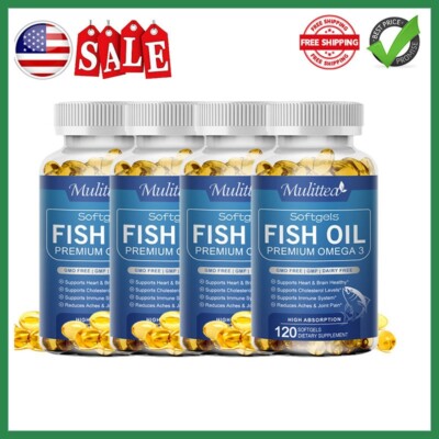 omega 3 fish oil capsules 3x strength  epa & dha, highest potency 120 Capsules