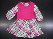Girls Youngland Multi-Color Dress W/T Hot Pink Vest Sizes 4, 5, 6 & 6X