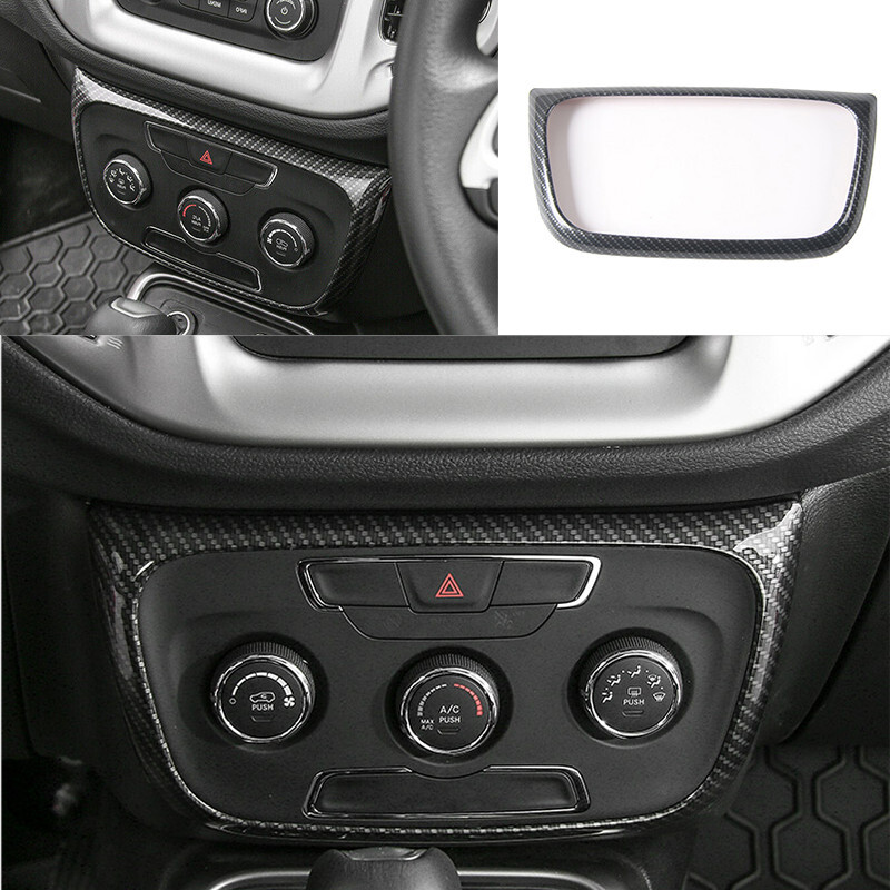 For Jeep Compass 2017-2020 Frame Trim Central Console AC Switch ABS Carbon Fiber