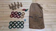 Rare Vintage Antique Carroms Game Pieces with Original Bag