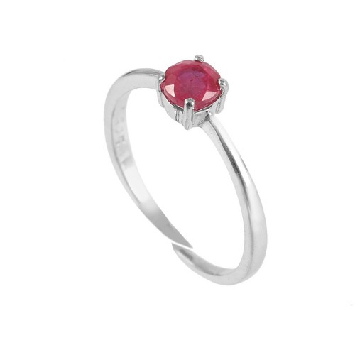 Natural Ruby Ring Minimalist Stacking Tiny Dainty 925 Sterling Silver Adjustable - Picture 3 of 3