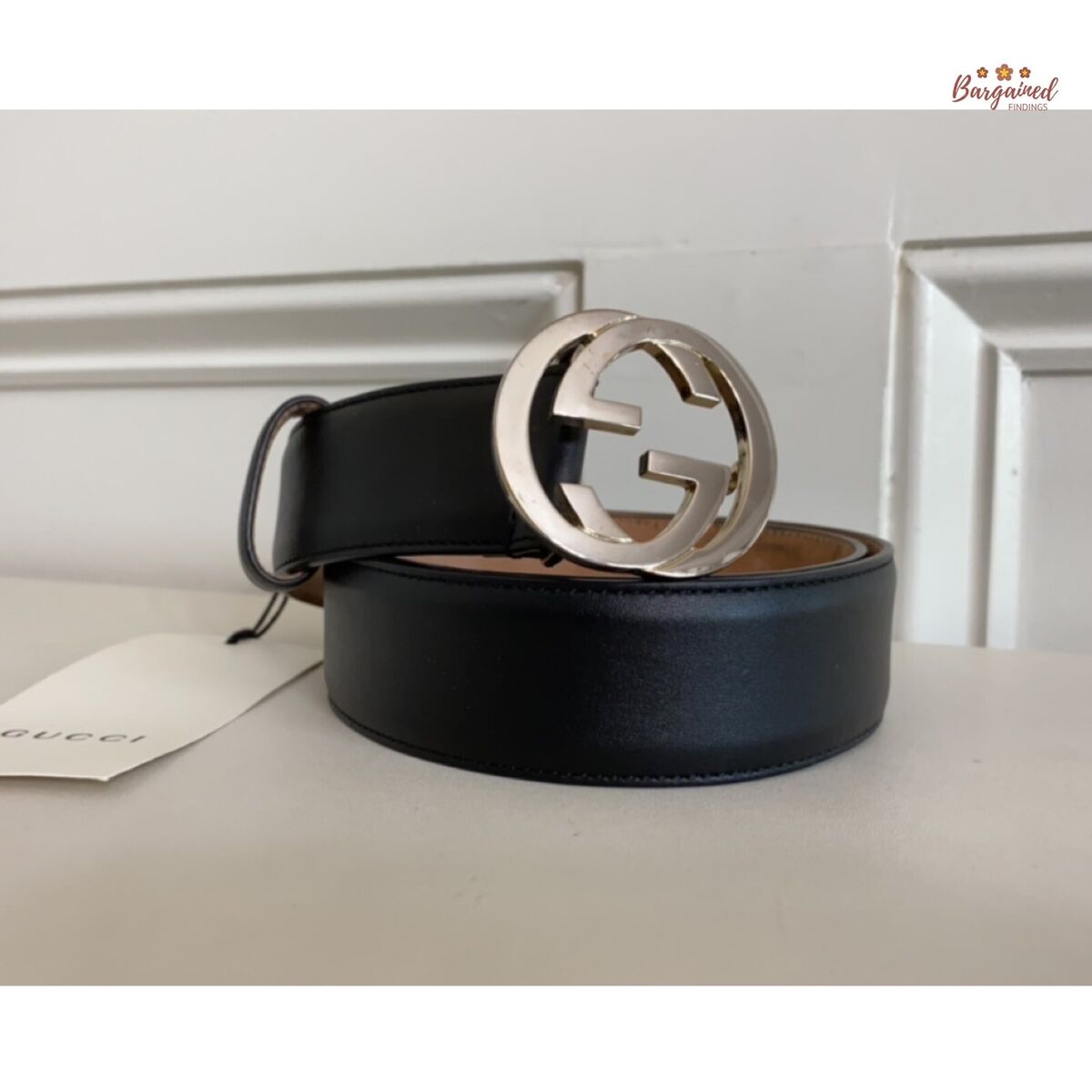 Authentic Gucci Black Calfskin Leather Silver Interlocking G Authentic Gucci Black Calfskin Leather Silver Interlocking G