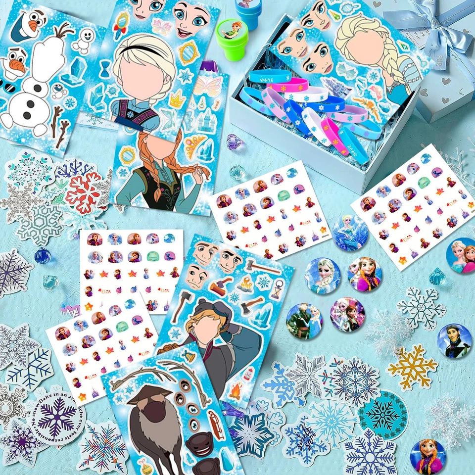 115 un. Elsa Anna Princesa Fiesta de Cumpleaños Favores Fiesta Congelada Favores Bolsas Pegatina Foto 3 de 4