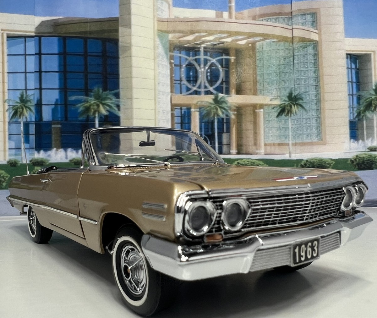 Franklin Mint 1963 Chevrolet Impala SS Convertible Gold Rare LE 1