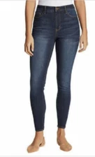 SOCIAL STANDARD BY SANTUARY WOMEN'S HIGH RISE SKINNY JEANS (BLUE, 6/28) Worn