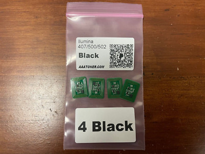 4 (Black) Toner Chip for Xante Ilumina 407, 500, 502 , GS envelope Refill