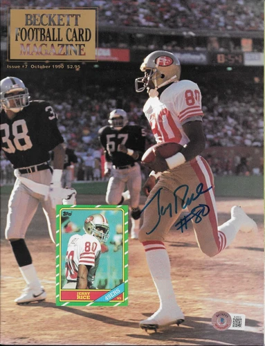 Jerry Rice Signed Beckett Football Card Magazine #7 Autographed BAS 1990
