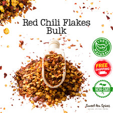 Crushed Red Pepper Flakes - Bulk - Red Hot Pepper - Perfect on Pizza, Pasta