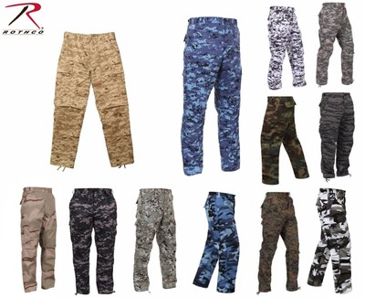 Rothco Military Camouflage BDU Cargo, Army Fatigue, Combat Camo Pants ...