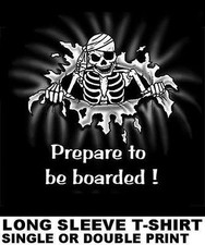 PIRATE CARIBBEAN SKULL SWORD SKELETON PREPARE TO BE BOARDED T-SHIRT 14