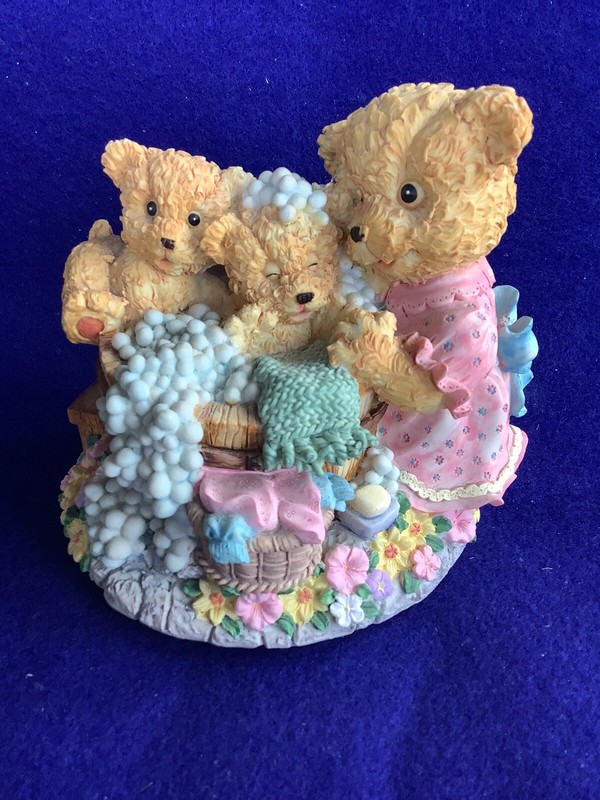 ELVIS TUNE SAN FRAN MUSIC BOX TEDDY BEARS IN TUB PLAYS LET ME BE YOUR TEDDY BEAR
