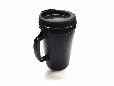 ThermoServ 20 oz Foam-Insulated Travel Coffee Mug (Black) Double-Wall, Snap-On Lid, Microwave & Dishwasher Safe