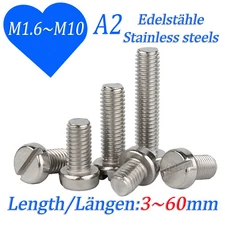 M2 M2.5 M3 M4~M10 A2 Stainless Steel Slotted Cheese Head Machine Screws DIN 84 