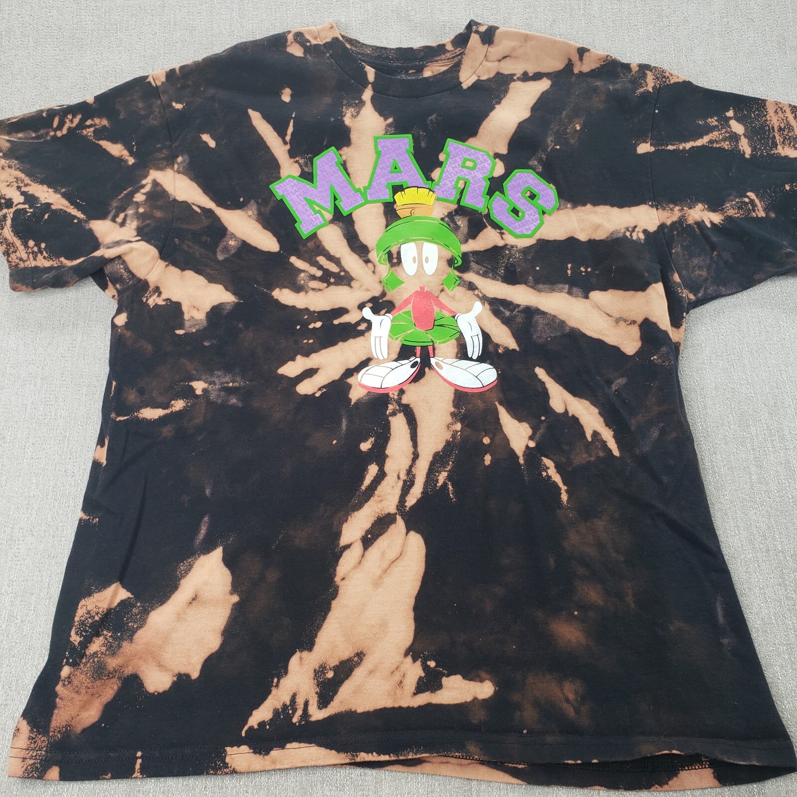 Looney Tunes Marvin the Martian Tie Dye Bleach T-Shirt Men’s L Large ...