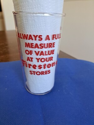 Vintage Glass Firestone Tires Measuring Glass