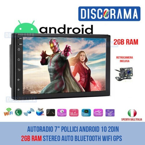 Stereo Auto 2 DIN Android 7" GPS 2GB RAM 16GB Bluetooth MirrorLink