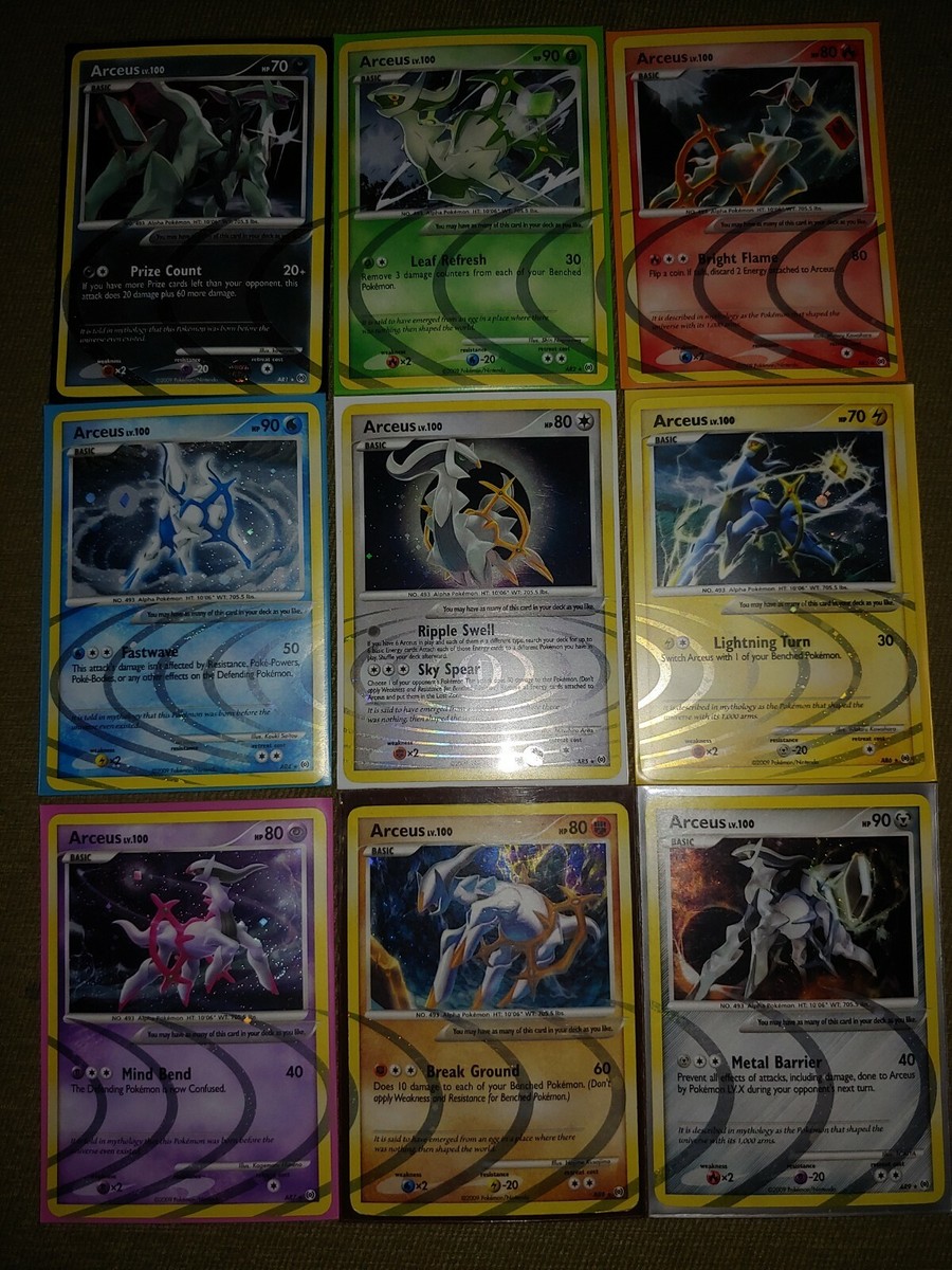 Pokemon TCG COMPLETE - LP LV100 Arceus AR Set 1-9 - Holo Pokemon TCG COMPLETE - LP LV100 Arceus AR Set 1-9 - Holo
