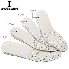 Unisex EVA Invisible Height Increase Insoles Double Cowhide Leather Soles for Me