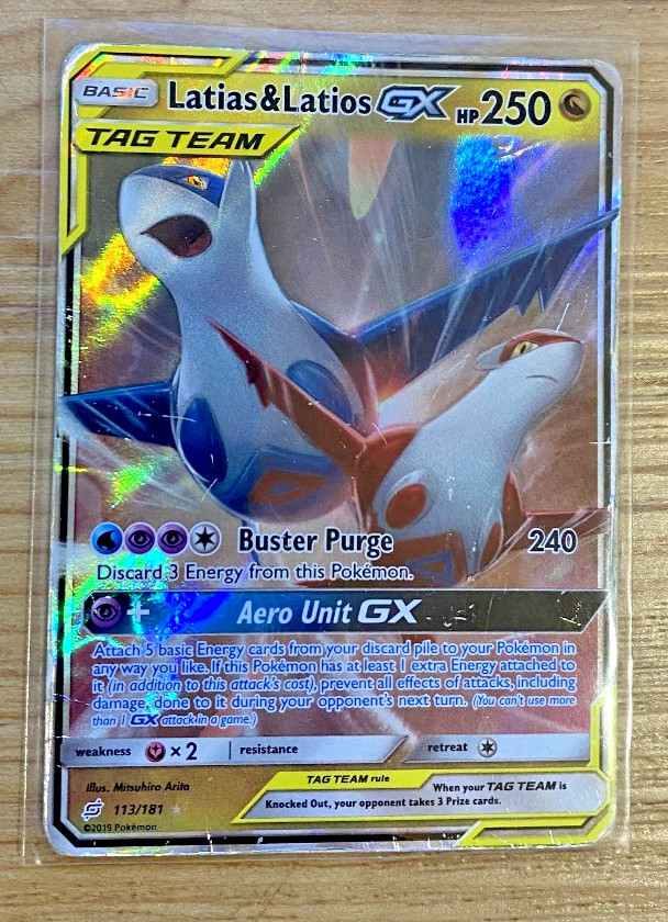 Latias & Latios GX 113/181 Sm-Team Up Holo Awesome Classic Pokemon Card