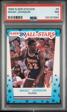 1989 FLEER STICKER #5 MAGIC JOHNSON PSA 7