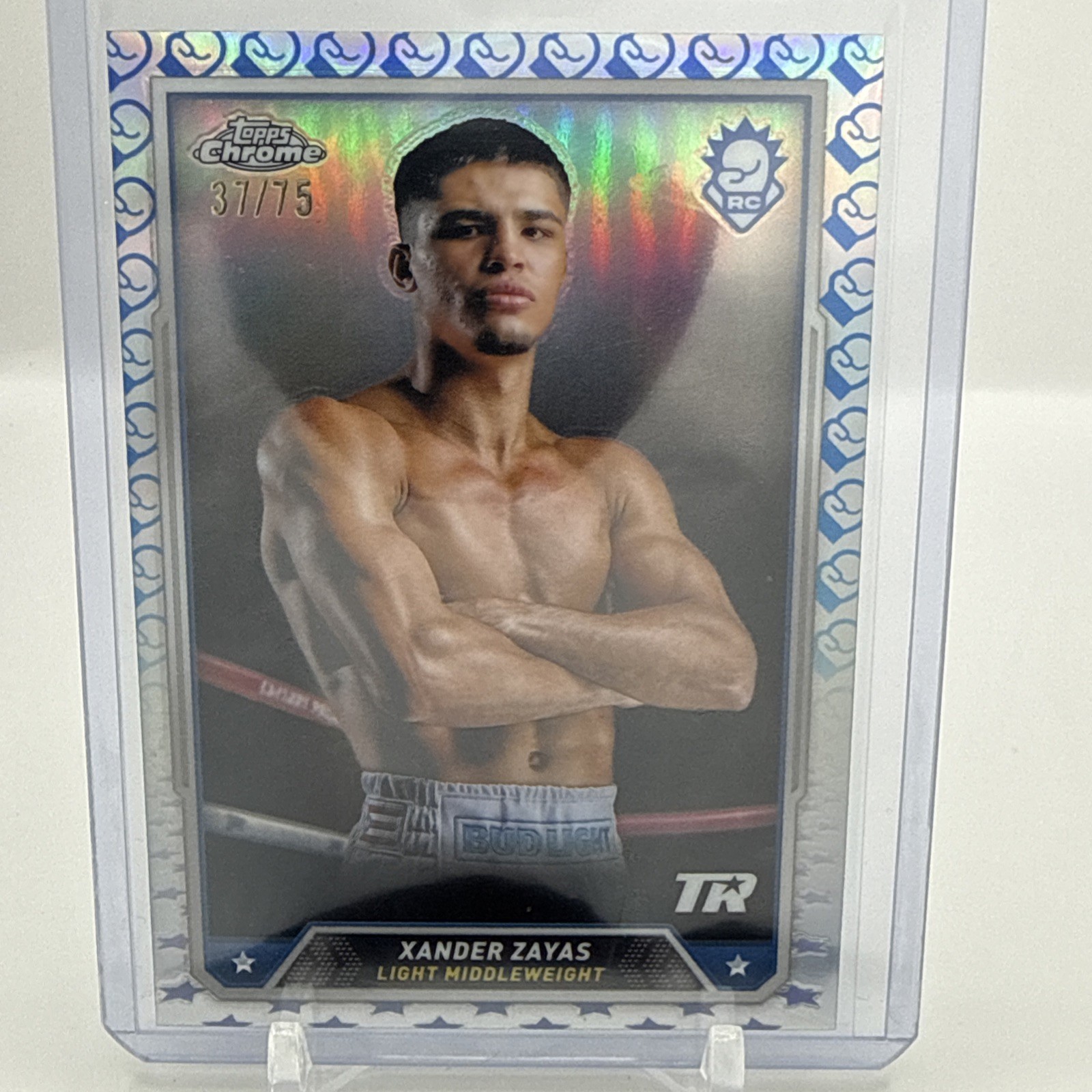 2024 Topps Chrome Boxing #20 XANDER ZAYAS RC Glove Logo Refractor /75