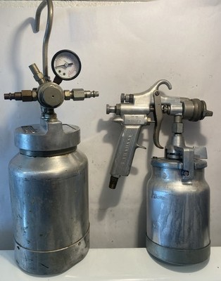 Vtg Binks  80-228 Pressure Pot and Gauge Devilbiss Type MBC Spray Gun 30 Tip Kit