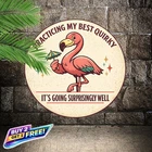 Vintage Flamingo Metal Wall Art 8x8 Round Tin Sign Home Decor