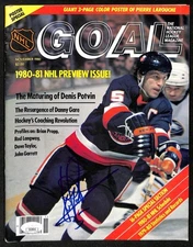 Denis Potvin HOF Signed 1980 NHL GOAL Magazine No Label Islanders JSA 198420