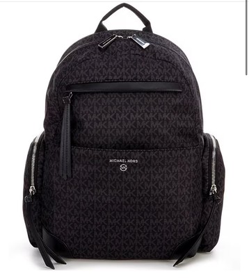 Michael Kors Prescott Black Signature Logo Large Backpack (with Defect)