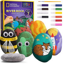 National Geographic River Rock Craft Kit   New in Box   Paint  Decorate Rocks