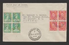 Australia 1938 KGVI definitive blocks FDC - Thursday Island cancel