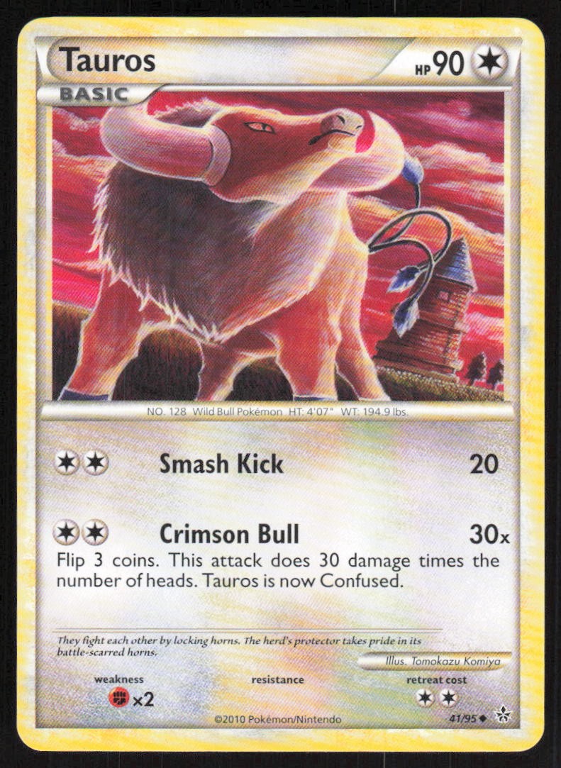 Tauros 41/95 LP Unleashed Pokemon Card