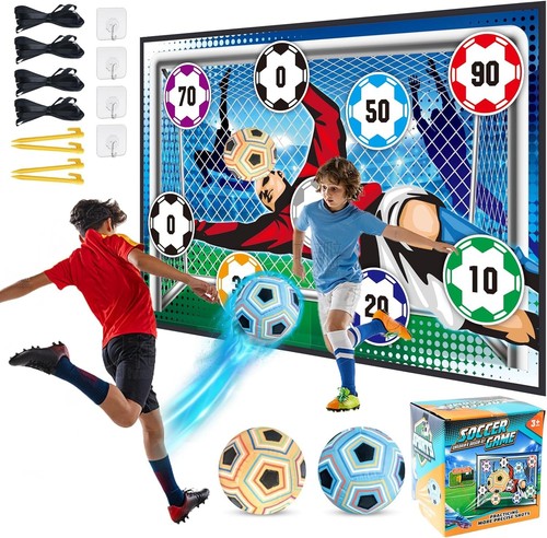 Soccer Ball Game Set for Kids: Indoor Outdoor 8.07 x 7.28 x 6.3", blue