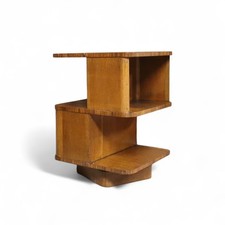 Vintage 1930s Art Deco Revolving Bookcase - Oak Cube Library Table Modernist