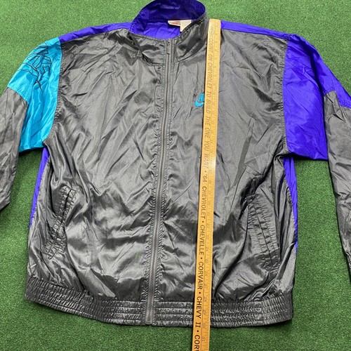 Vintage Nike Windbreaker Mens XL Black 80S 90S Swoosh Colorblock Full Zip Jacket - Bild 8 von 10