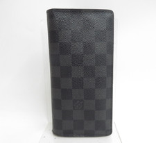 Authentic LOUIS VUITTON Damier Graphite Portefeuille Brazza Long Wallet F 55081