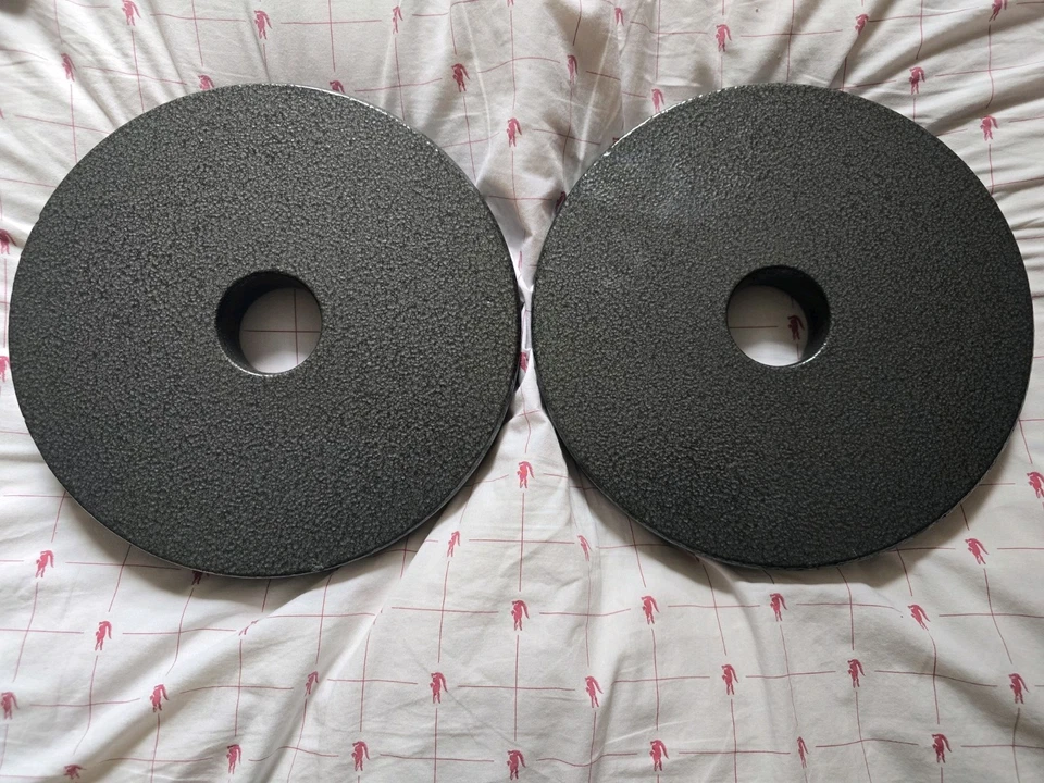 Placas de pesas clásicas de hierro fundido 45 lb barra de entrenamiento de fuerza mancuerna 2 pulgadas Foto 2 de 2