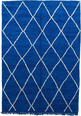 Modern Design Color Blue % White Moroccan Wool Rug Luxury Design Carpet Rug