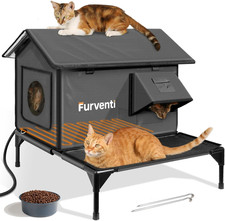 Heated Outdoor Cat House - Weatherproof  Insulated Shelter for Stray Cats
