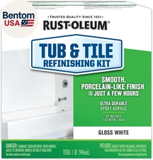 384165 Tub and Tile Refinishing 2-Part Kit, 32 Oz, Gloss White