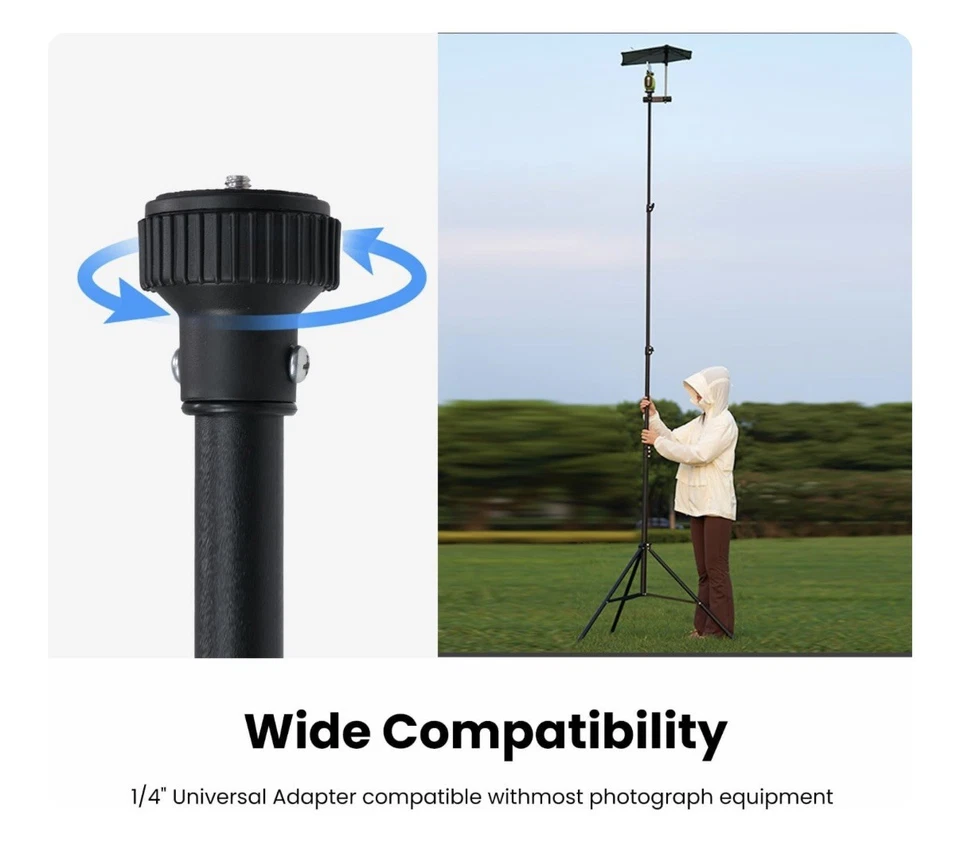 XbotGo Update T4 三脚架适用于体育游戏录音:最大 13 英尺,1/4 英寸螺丝 — 第 3/4 张图片