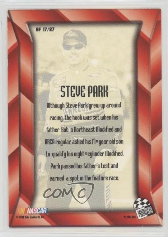 2001 Press Pass Optima G-Force Steve Park #GF17 - Image 2 of 2