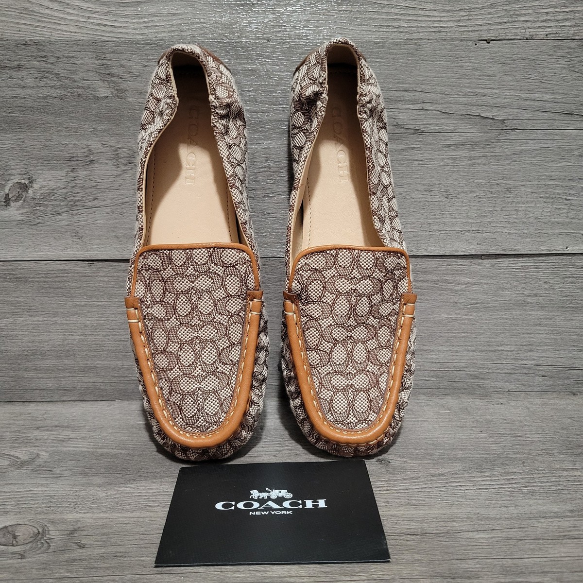 Coach Women's Size 8 C Ronnie Loafer Cocoa Jacquard Brown Shoes | eBay