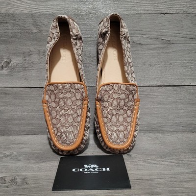 Coach Women's Size 8 C Ronnie Loafer Cocoa Jacquard Brown Shoes | eBay