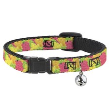 Cat Collar Breakaway with Bell Gummy Bears Stacked Multi Color NARROW Fits 8.5-1