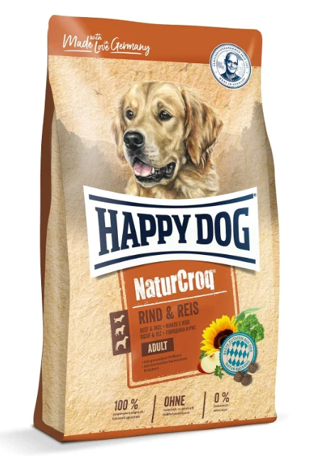 Happy Dog NaturCroq Rind & Reis 15kg–Trockenfutter mit Kräutern-erwachsene Hunde