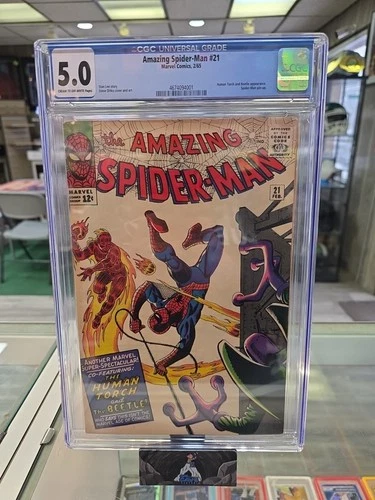 Amazing Spider-Man #21 CGC 5.0 Off-White to Cream Human Torch & The Beetle