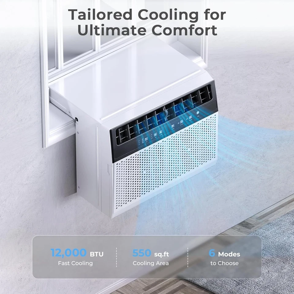 U-Shaped Window Air Conditioner, 12000BTU Window AC Units Cools up to 550 Sq. Ft - Image 4 of 4